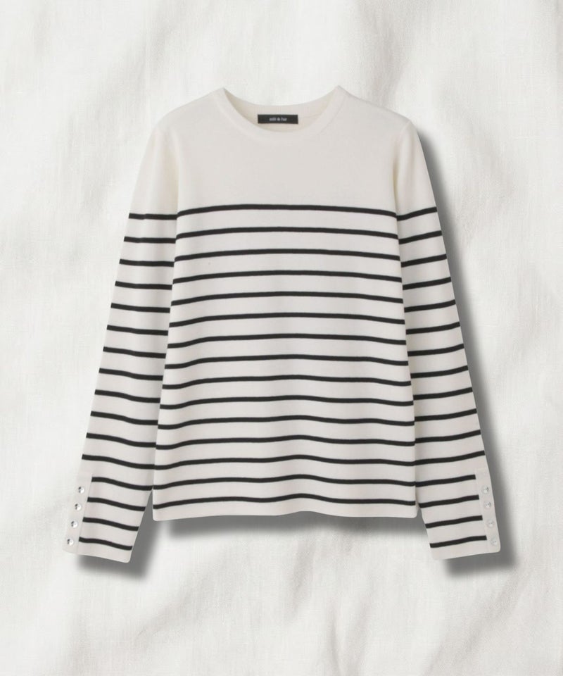 milli de l'air  袖口ボタンリブニットプルオーバー レディース商品画像-2