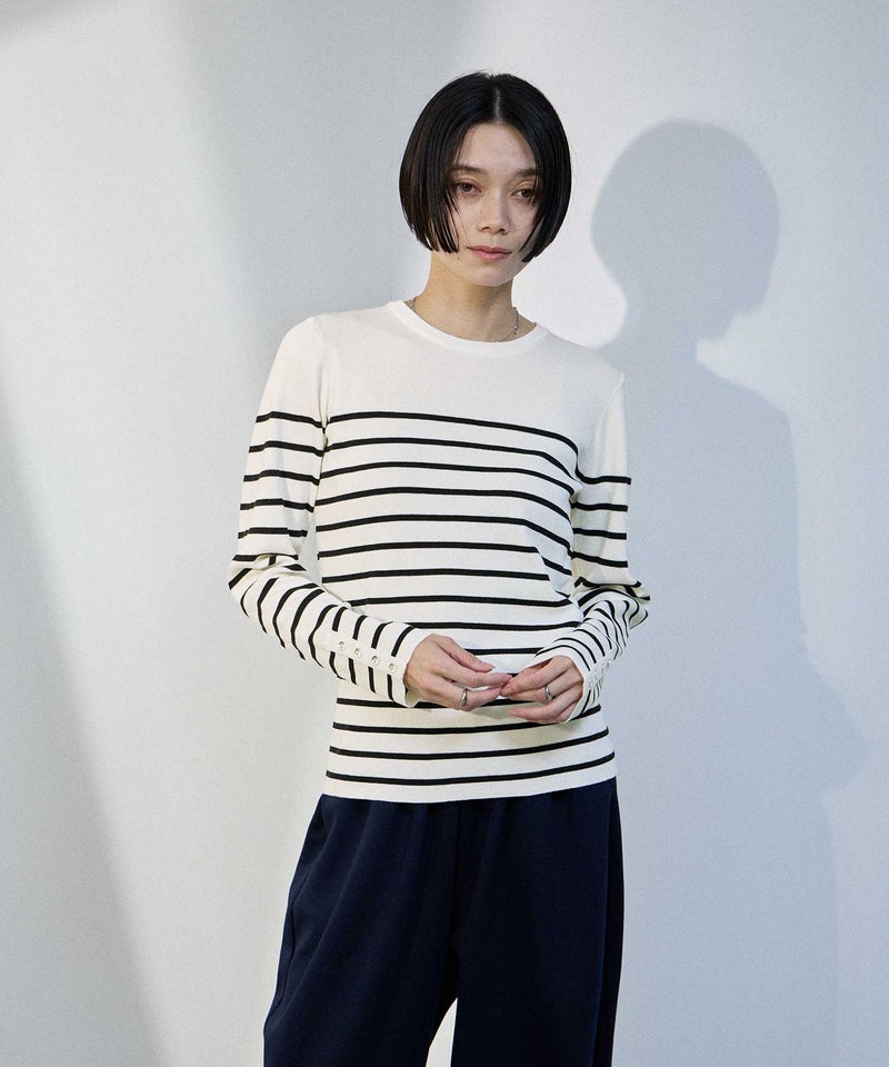 [期間限定価格]milli de l'air  袖口ボタンリブニットプルオーバー レディース商品画像-2