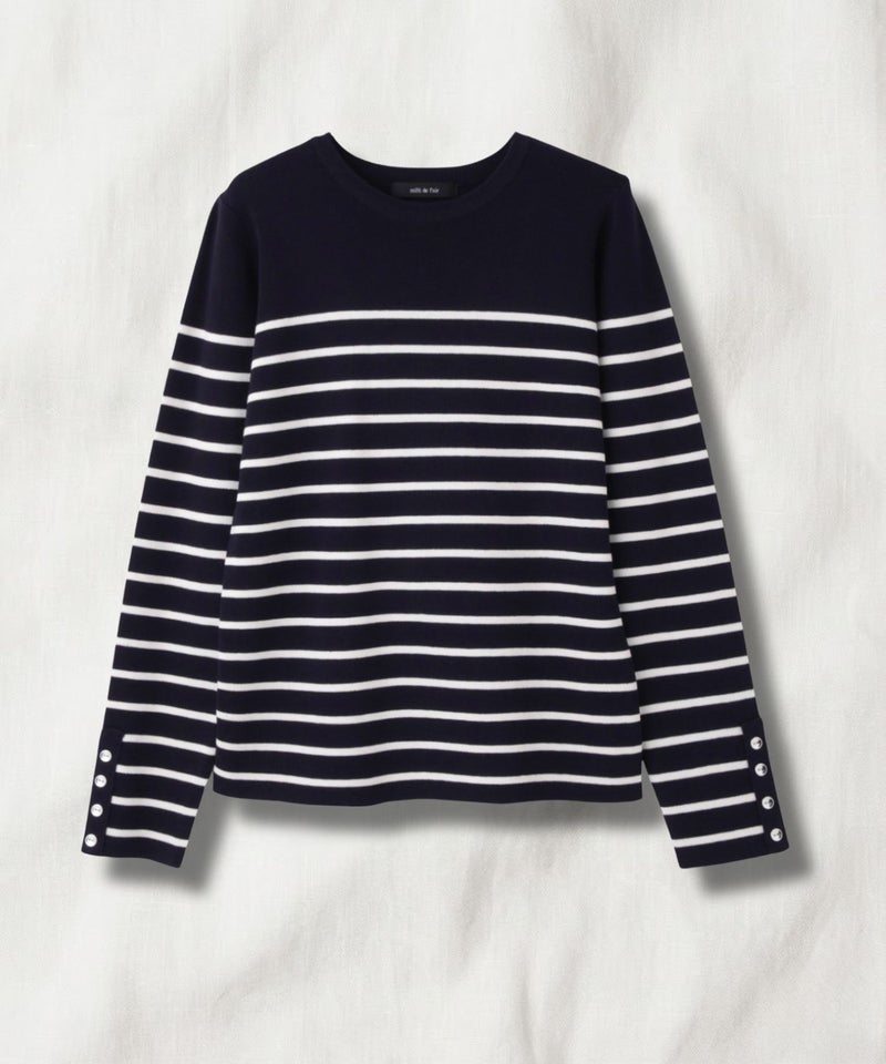 milli de l'air 袖口ボタンリブニットプルオーバー レディース商品画像-4