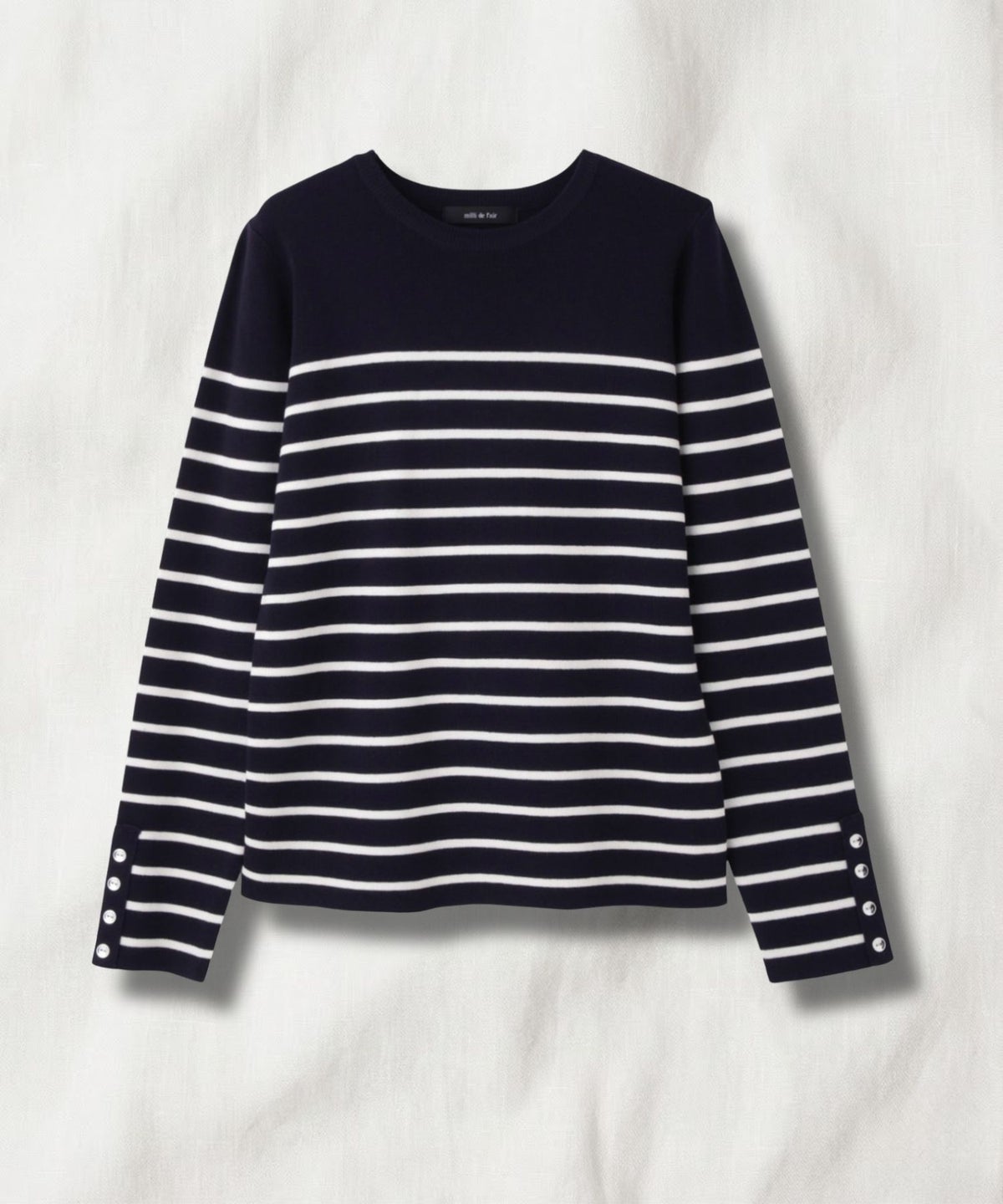 milli de l'air 袖口ボタンリブニットプルオーバー レディース