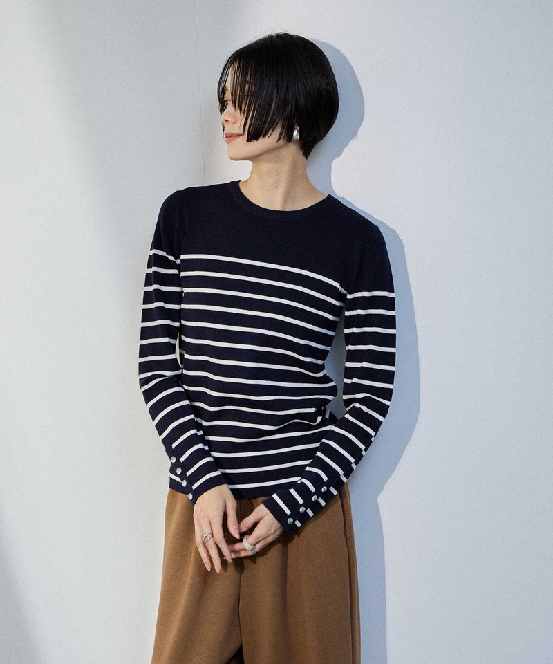 [期間限定価格]milli de l'air  袖口ボタンリブニットプルオーバー レディース商品画像-4