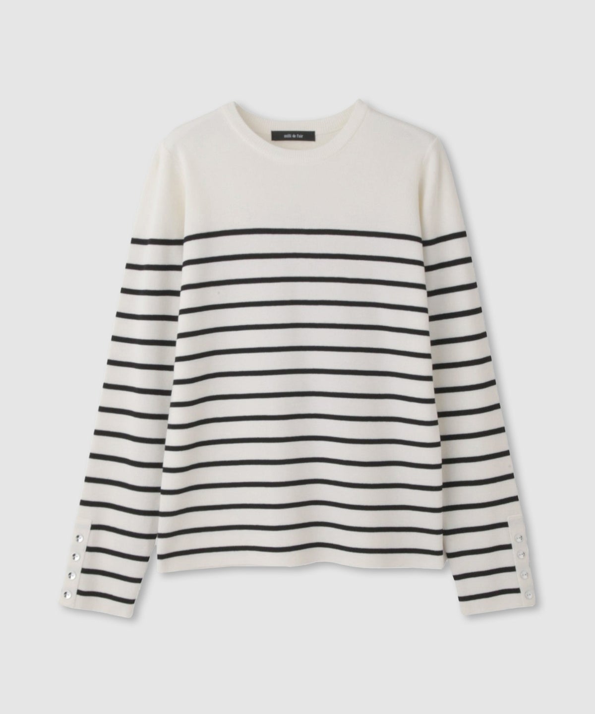 milli de l'air 袖口ボタンリブニットプルオーバー レディース