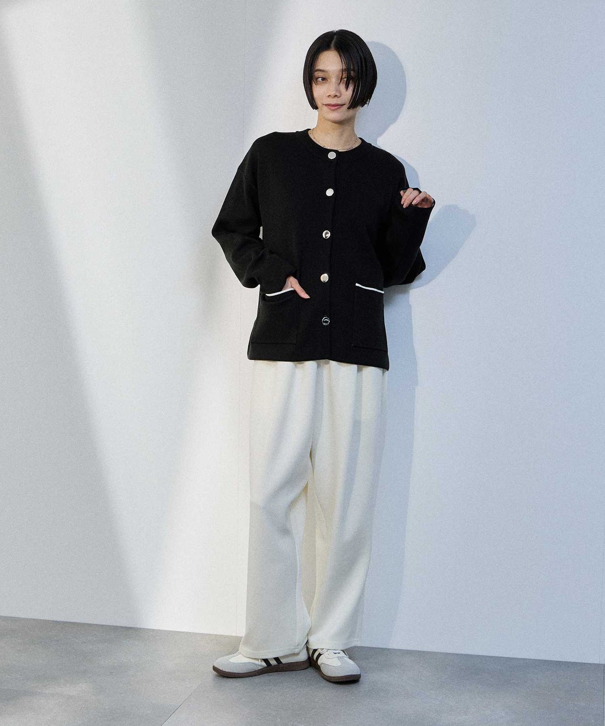 milli de l'air カラーアクセントニットジャケット レディース