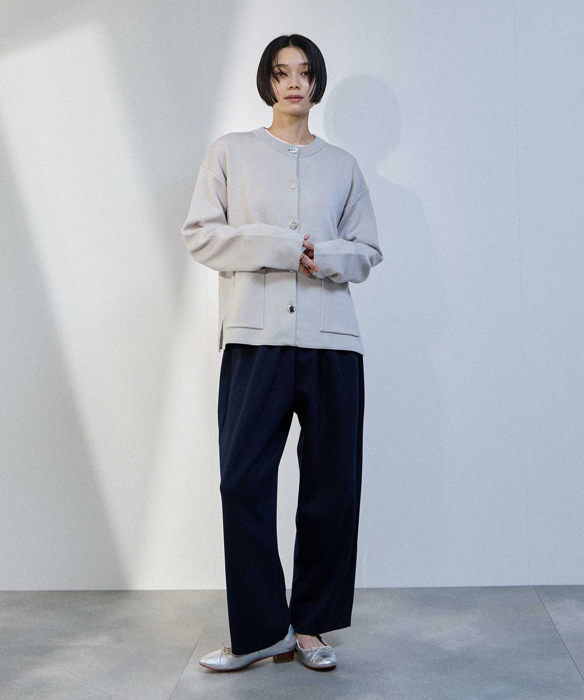 milli de l'air カラーアクセントニットジャケット レディース