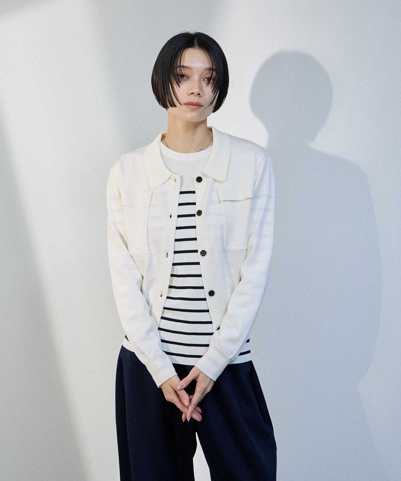 milli de l'air ポケット付きポロカーディガン レディース商品画像-2