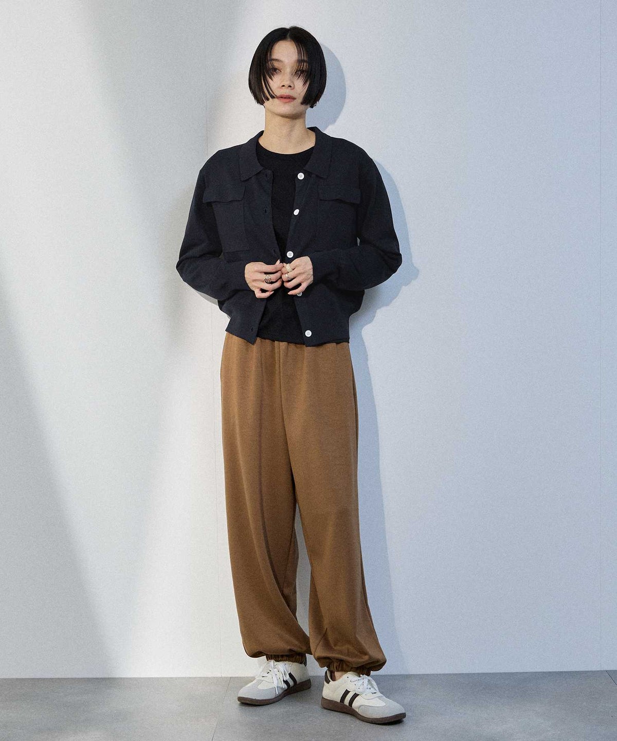 milli de l'air ポケット付きポロカーディガン レディース