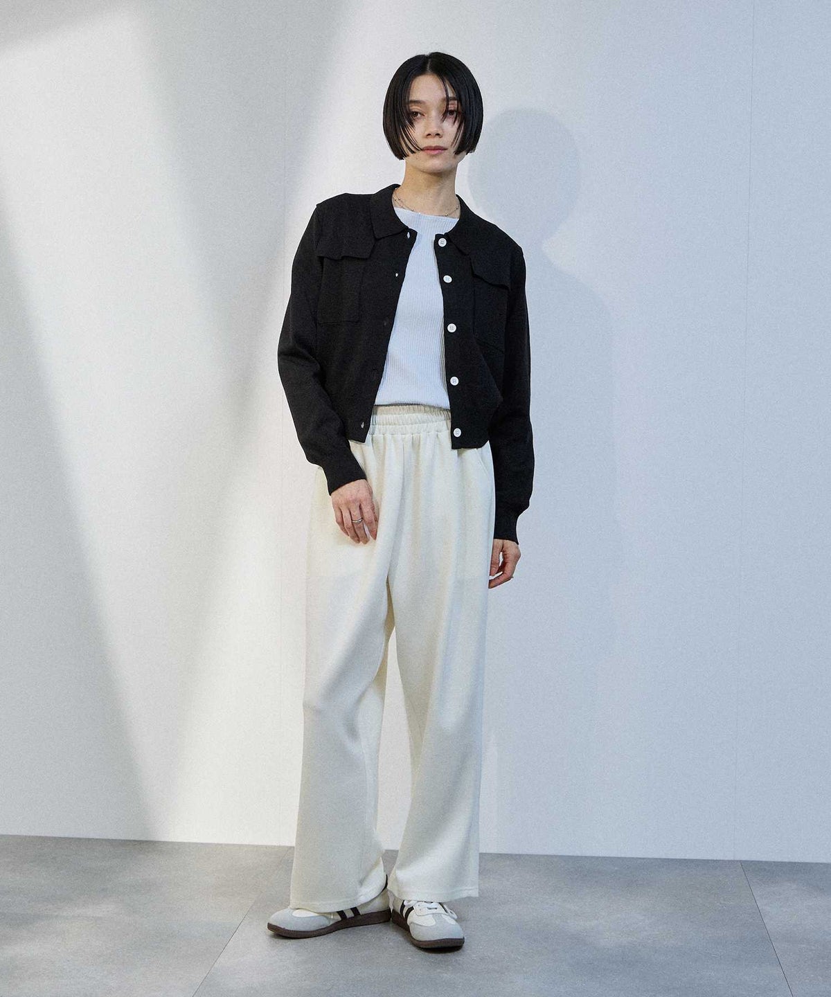 milli de l'air ポケット付きポロカーディガン レディース