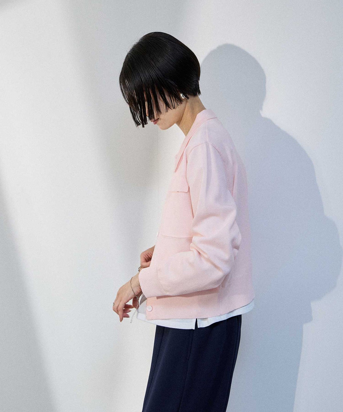 milli de l'air ポケット付きポロカーディガン レディース