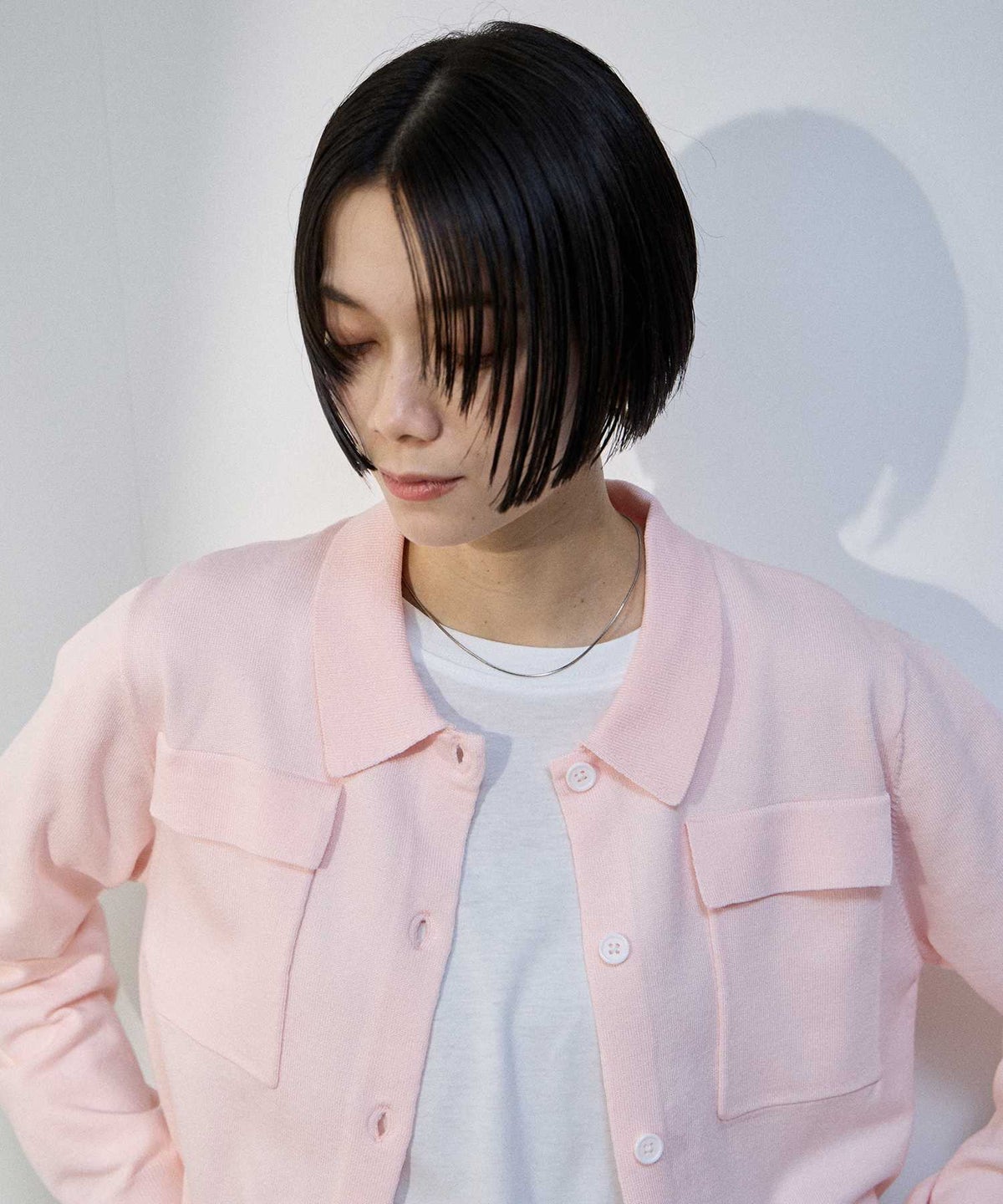 milli de l'air ポケット付きポロカーディガン レディース