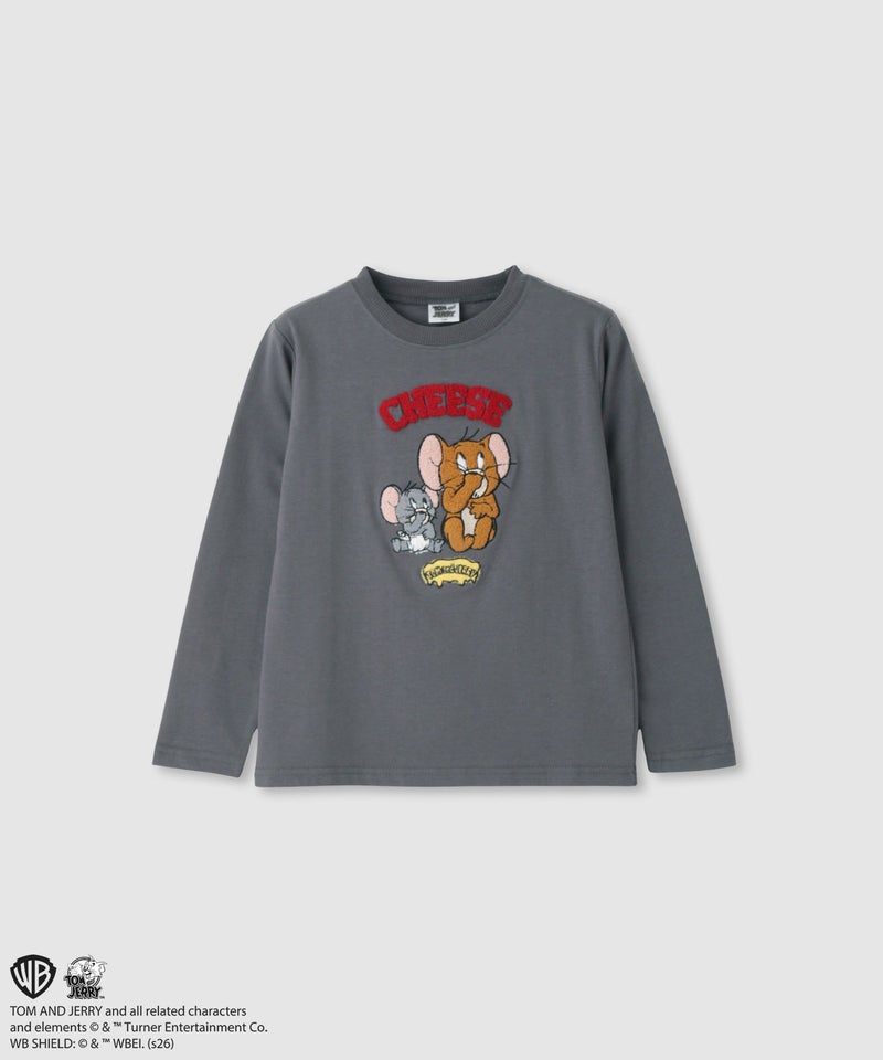 Tom and Jerry 長袖Tシャツ サガラ刺繍 キッズ メール便 対応商品商品画像-1