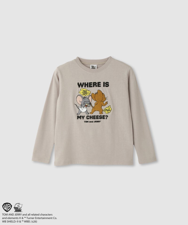 Tom and Jerry 長袖Tシャツ サガラ刺繍 キッズ メール便 対応商品商品画像-1