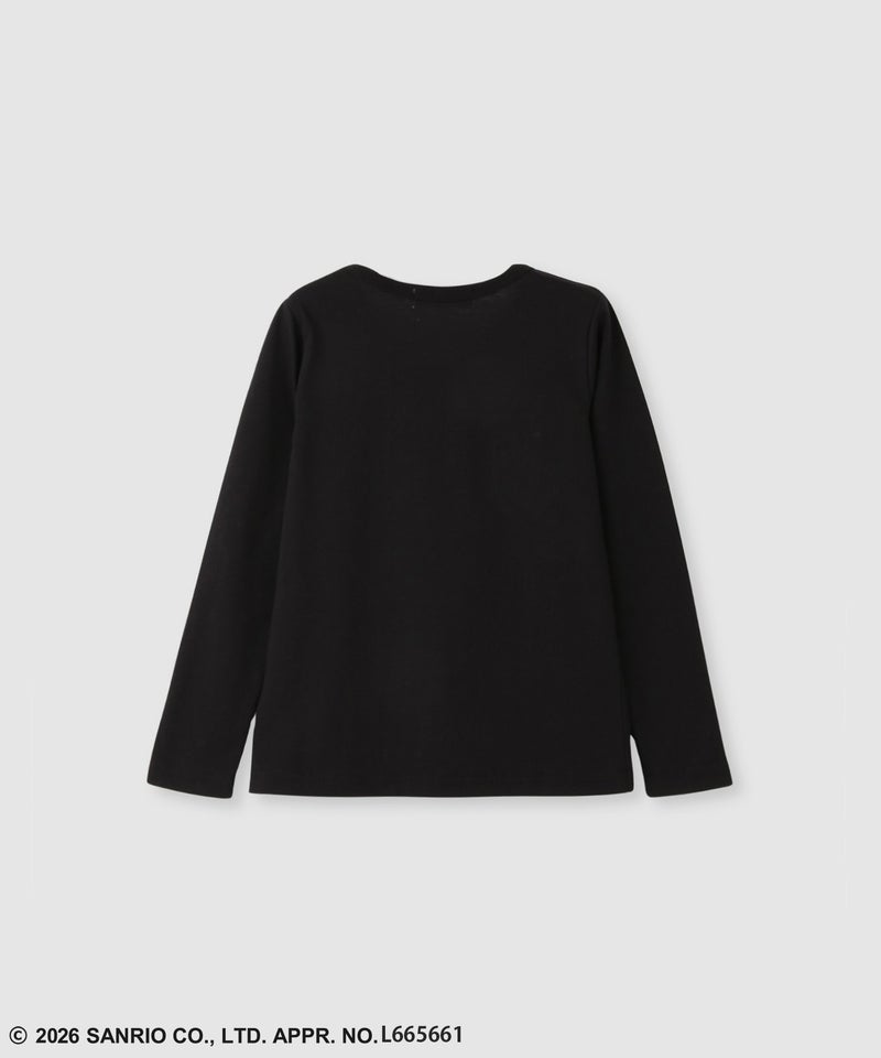 サンリオキャラクターズ クロミ 長袖Tシャツ モチーフ刺繍 キッズ メール便 対応商品商品画像-2