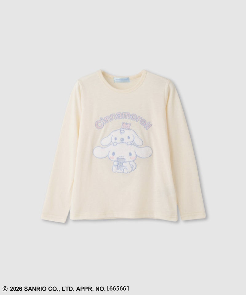 サンリオキャラクターズ シナモロール 長袖Tシャツ モチーフ刺繍 キッズ メール便 対応商品商品画像-1