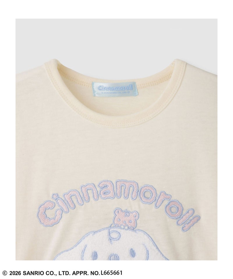 サンリオキャラクターズ シナモロール 長袖Tシャツ モチーフ刺繍 キッズ メール便 対応商品商品画像-3