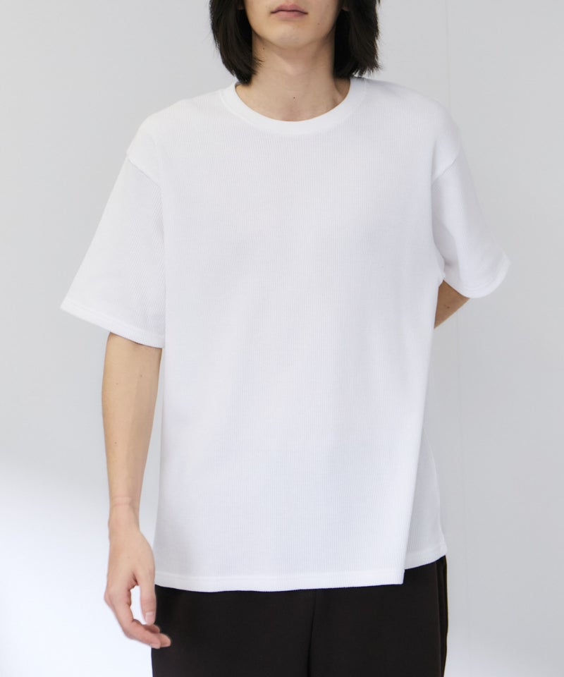 NAVY BCIコットン リラックスフィット ワッフル半袖Tシャツ メンズ メール便 対応商品商品画像-2