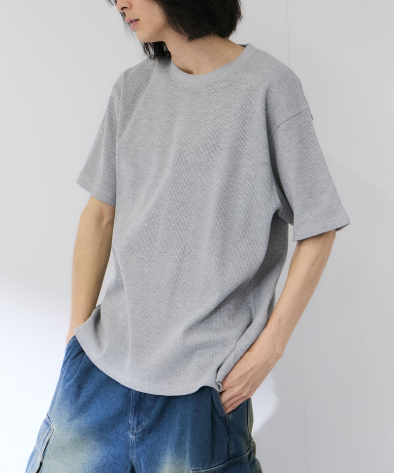 NAVY  BCIコットン リラックスフィット ワッフル半袖Tシャツ メンズ メール便 対応商品商品画像-3