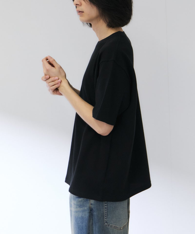 NAVY BCIコットン リラックスフィット ワッフル半袖Tシャツ メンズ メール便 対応商品商品画像-7