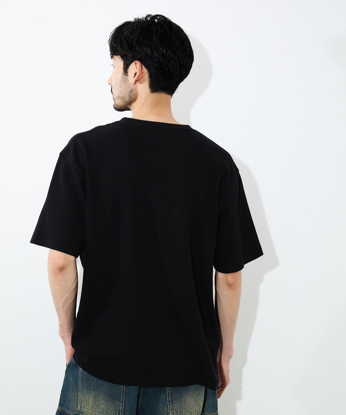 NAVY BCIコットン リラックスフィット ワッフル半袖Tシャツ メンズ メール便 対応商品