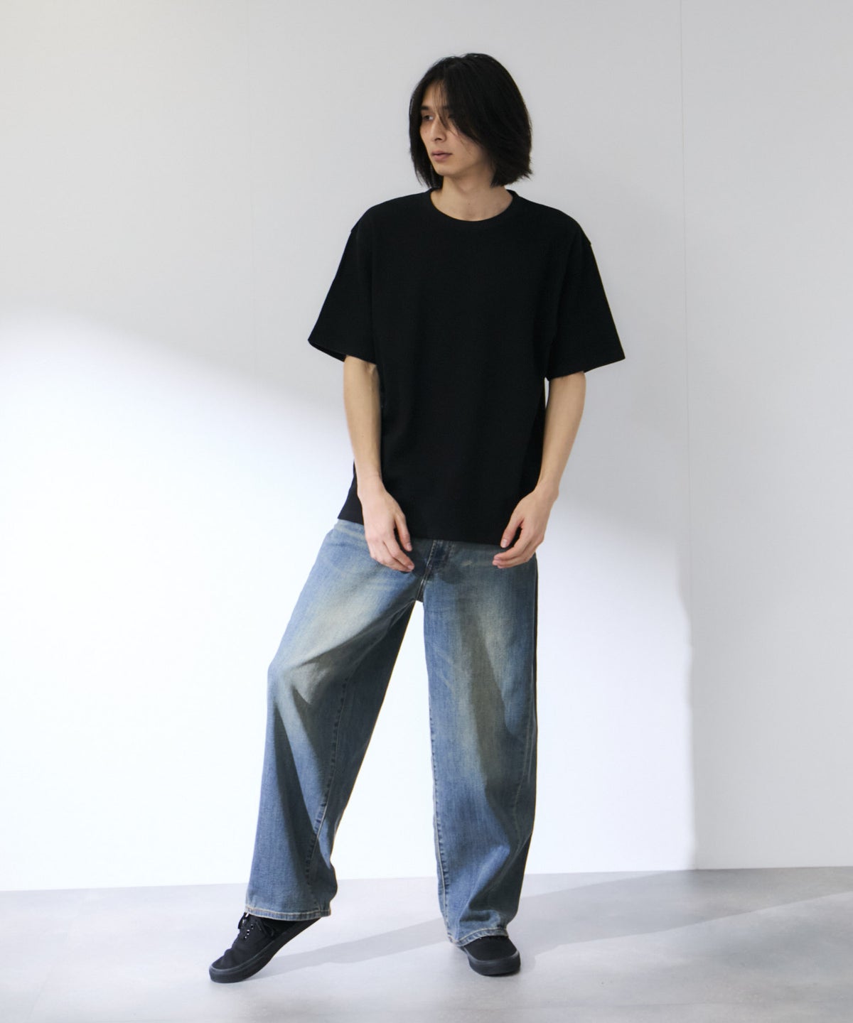 NAVY BCIコットン リラックスフィット ワッフル半袖Tシャツ メンズ メール便 対応商品