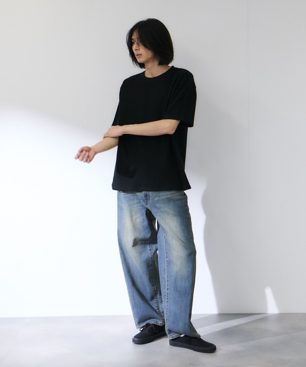 NAVY BCIコットン リラックスフィット ワッフル半袖Tシャツ メンズ メール便 対応商品