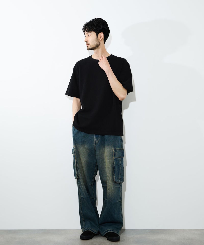 [期間限定価格]NAVY  BCIコットン リラックスフィット ワッフル半袖Tシャツ メンズ メール便 対応商品商品画像-11