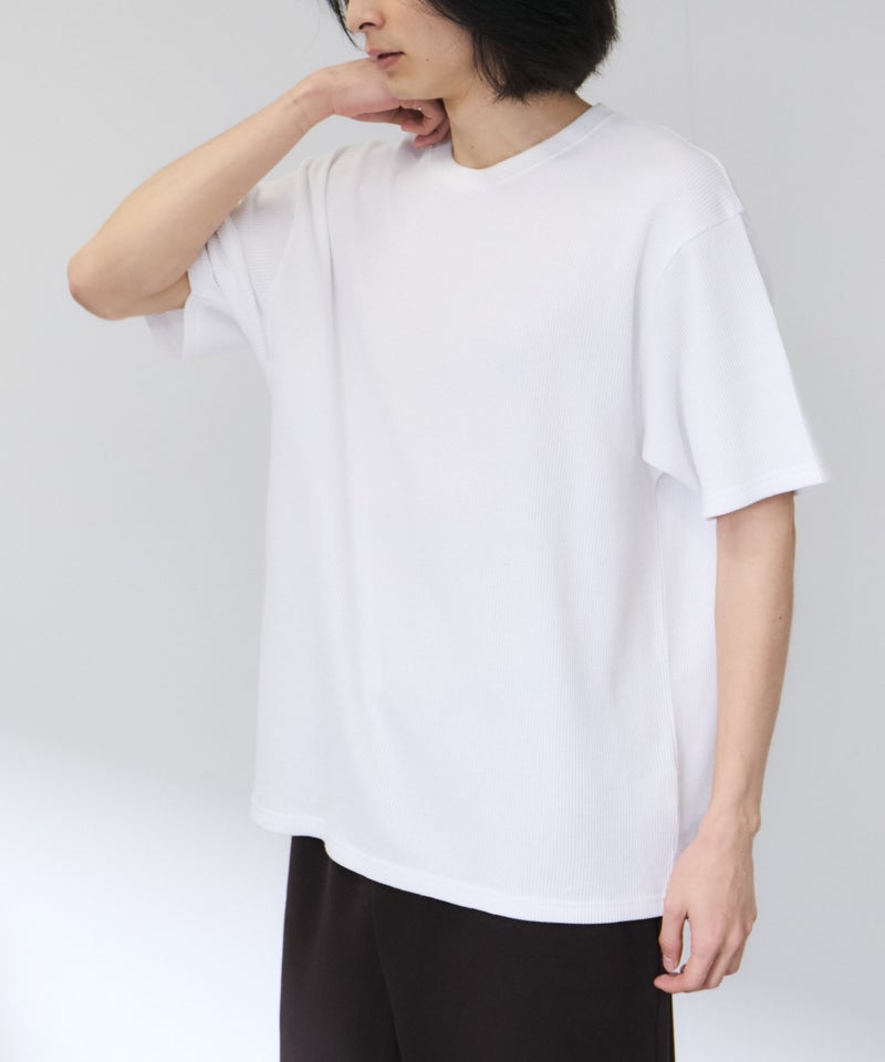 NAVY  BCIコットン リラックスフィット ワッフル半袖Tシャツ メンズ メール便 対応商品商品画像-12