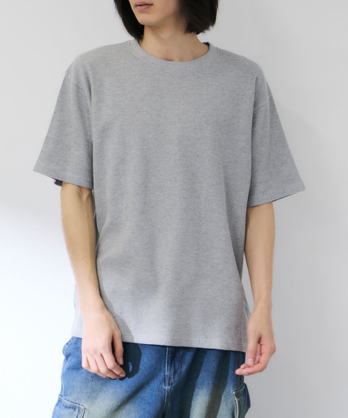 NAVY BCIコットン リラックスフィット ワッフル半袖Tシャツ メンズ メール便 対応商品