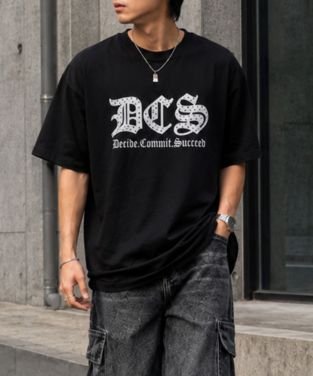 NAVY 布帛ロゴルーズTシャツ メンズ メール便 対応商品