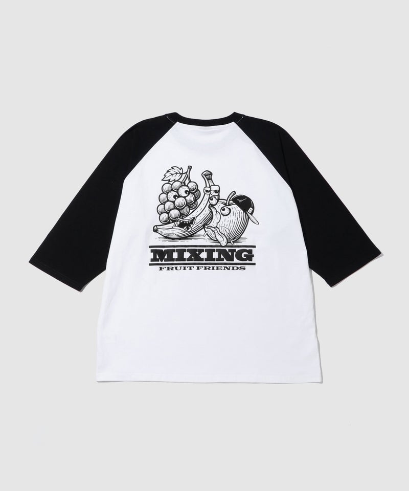 NAVY フードプリント7分袖ラグランTシャツ メンズ商品画像-1