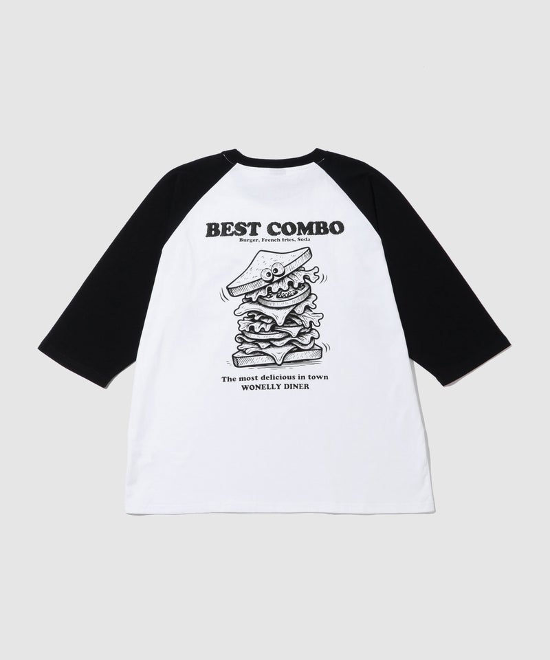 NAVY フードプリント7分袖ラグランTシャツ メンズ商品画像-3