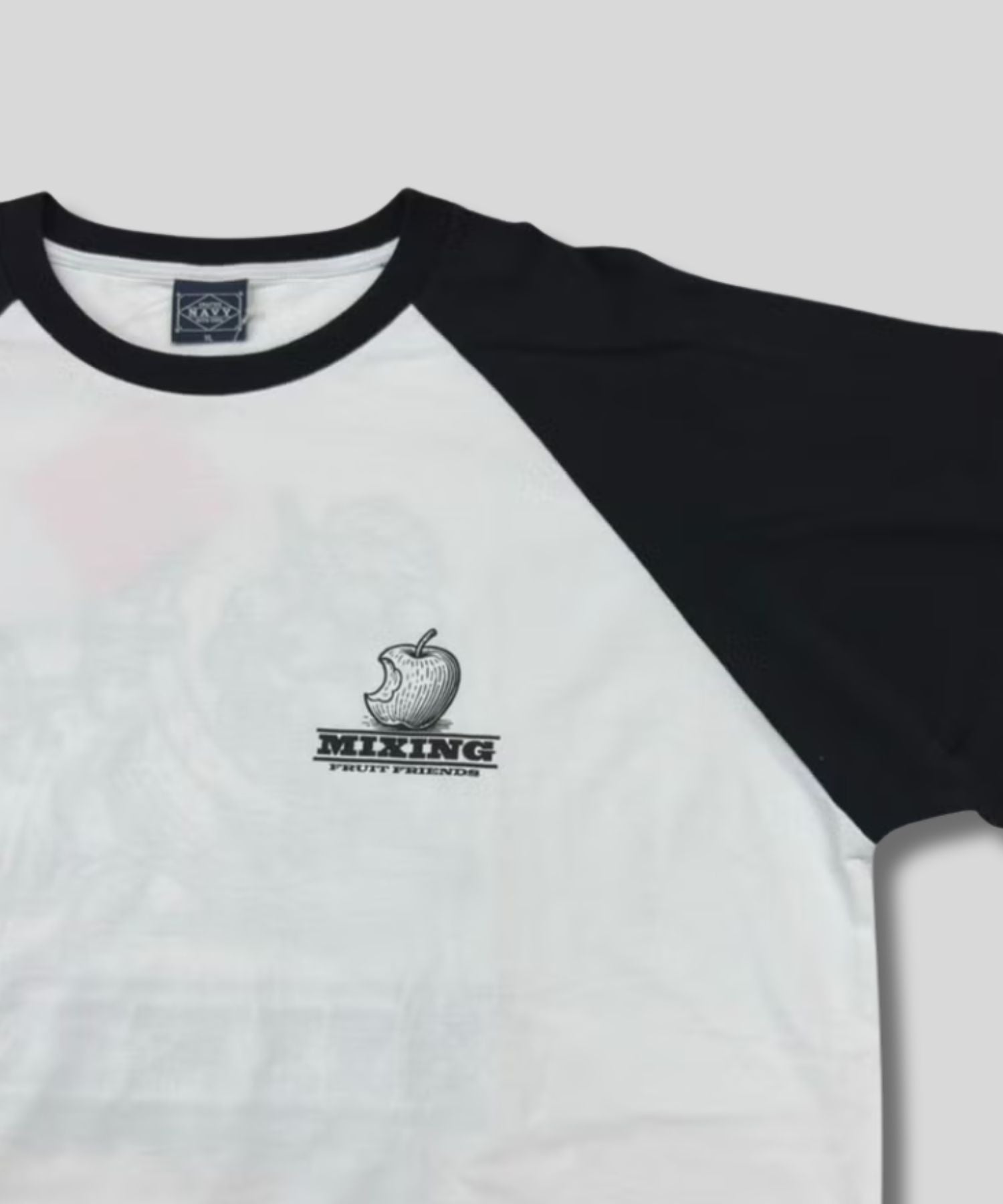 NAVY フードプリント7分袖ラグランTシャツ メンズ