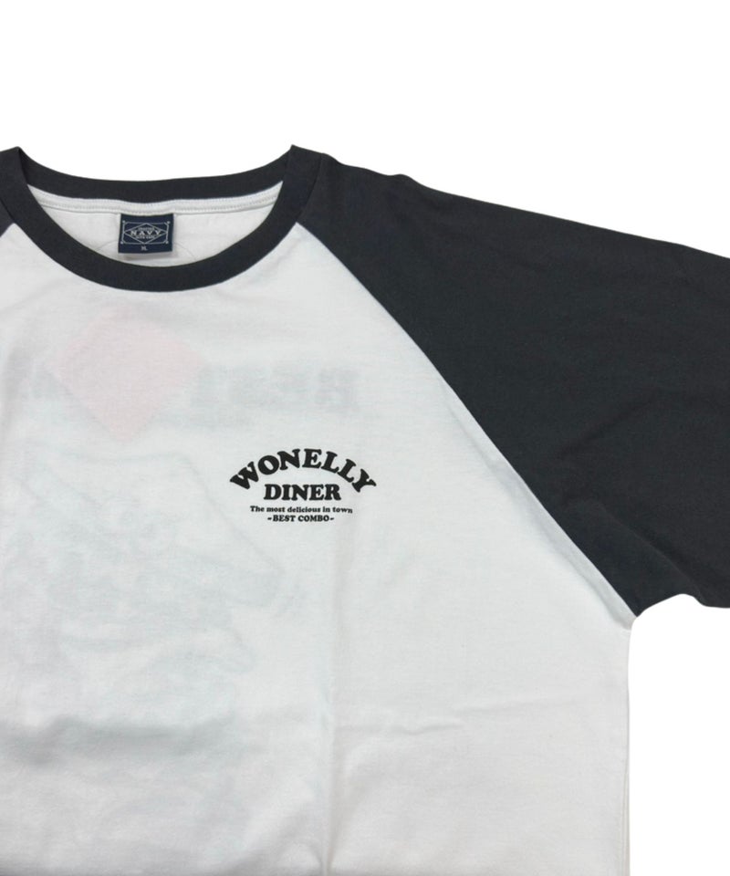 NAVY フードプリント7分袖ラグランTシャツ メンズ商品画像-7