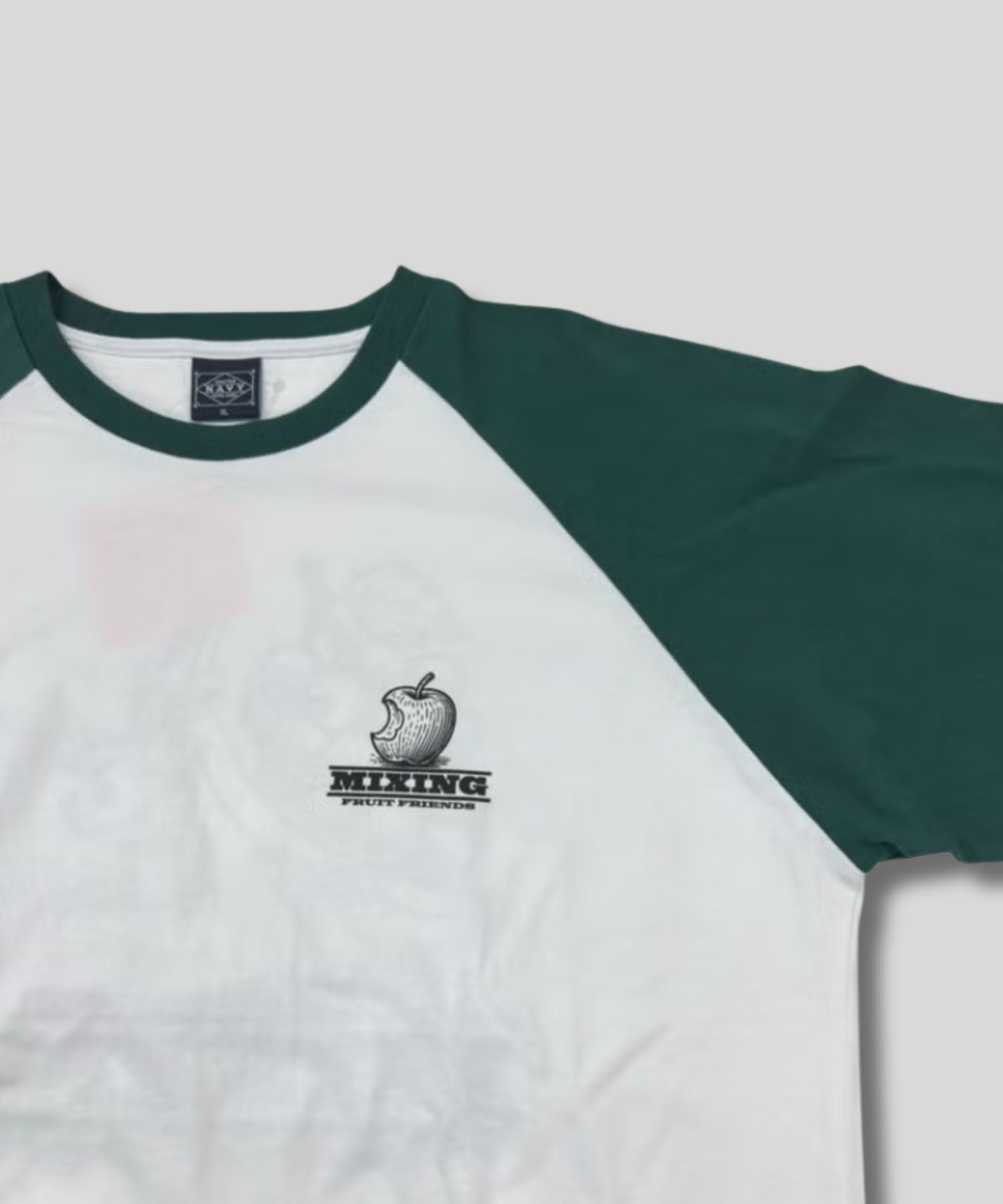 NAVY フードプリント7分袖ラグランTシャツ メンズ