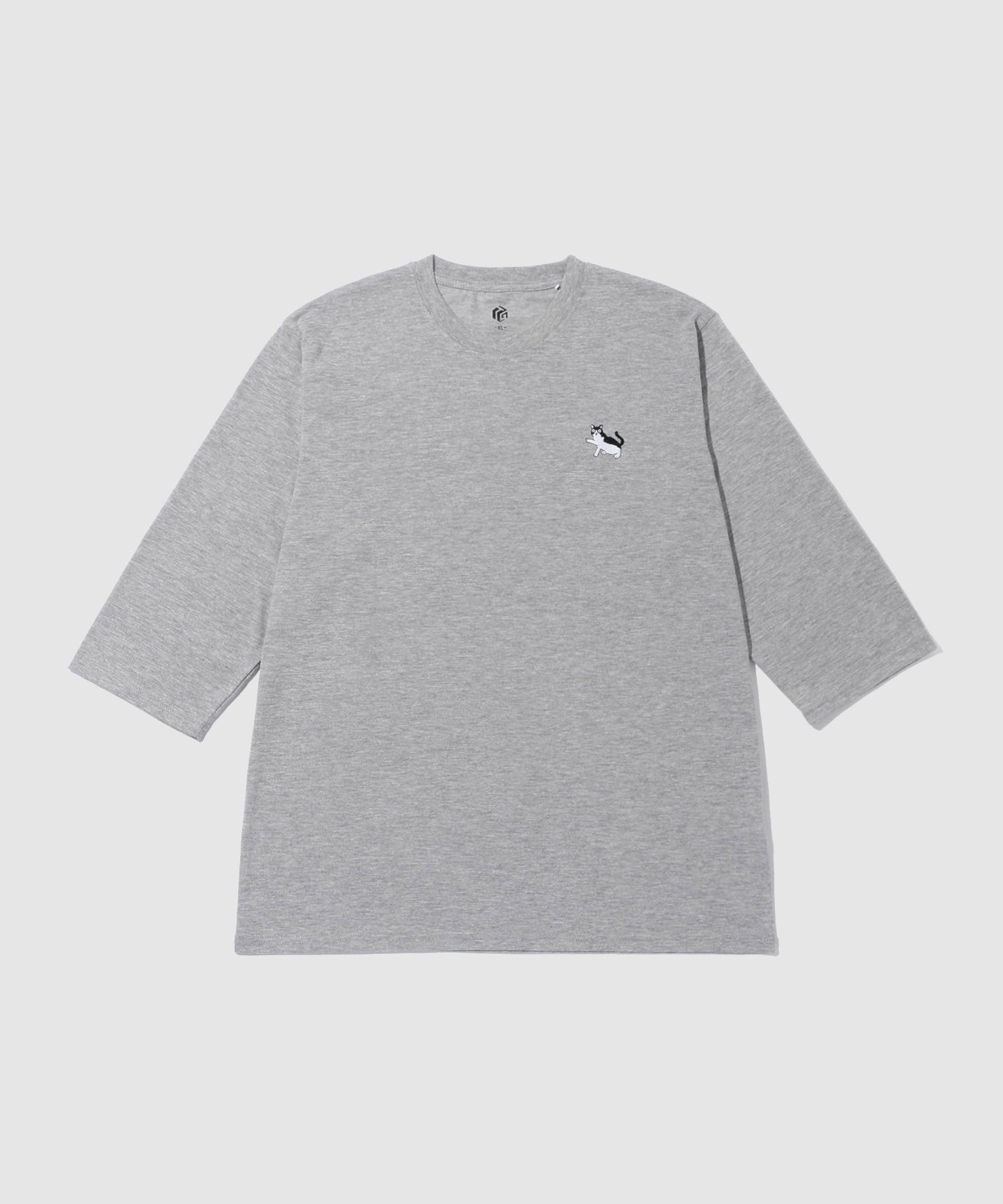 T-GRAPHICS ワンポイント刺繍7分袖Tシャツ メンズ