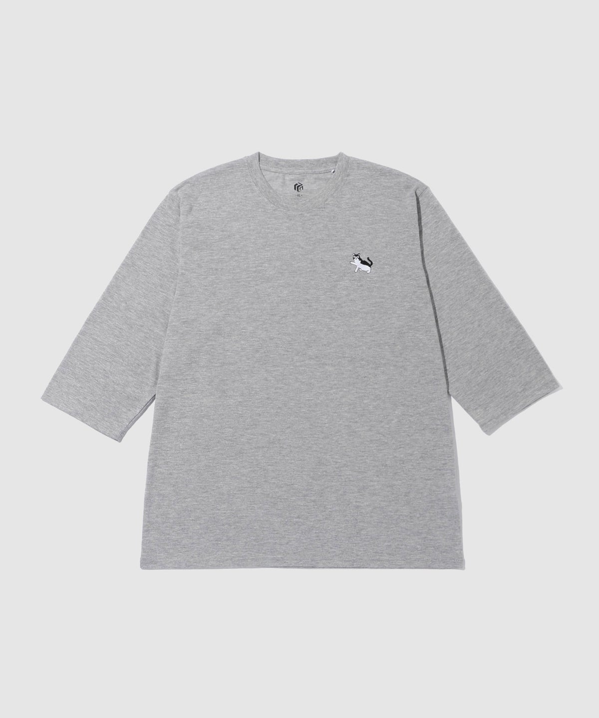 T-GRAPHICS ワンポイント刺繍7分袖Tシャツ メンズ