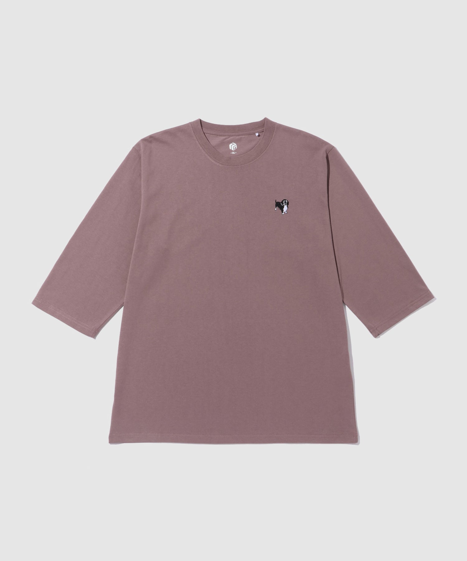 T-GRAPHICS ワンポイント刺繍7分袖Tシャツ メンズ