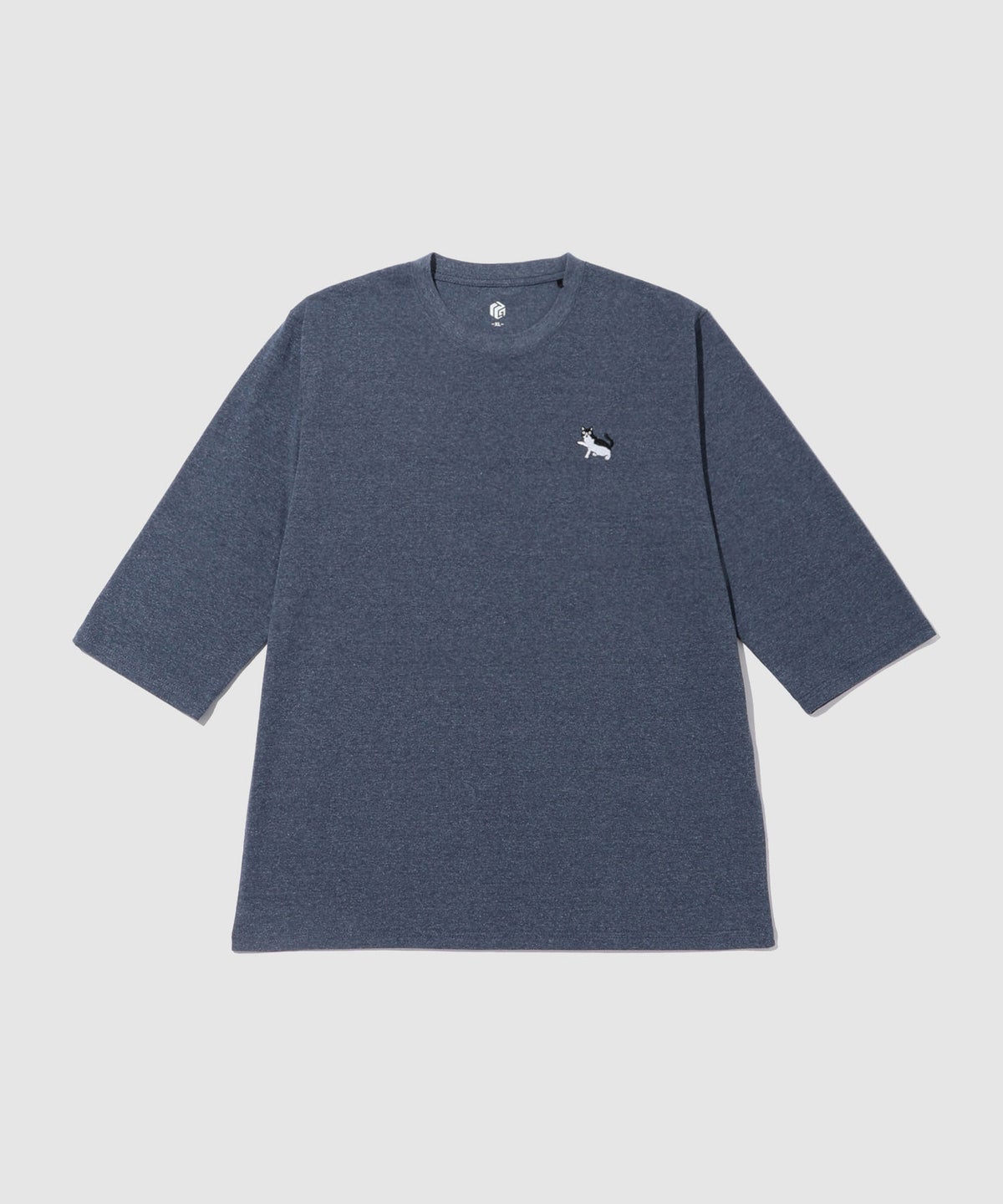 T-GRAPHICS ワンポイント刺繍7分袖Tシャツ メンズ