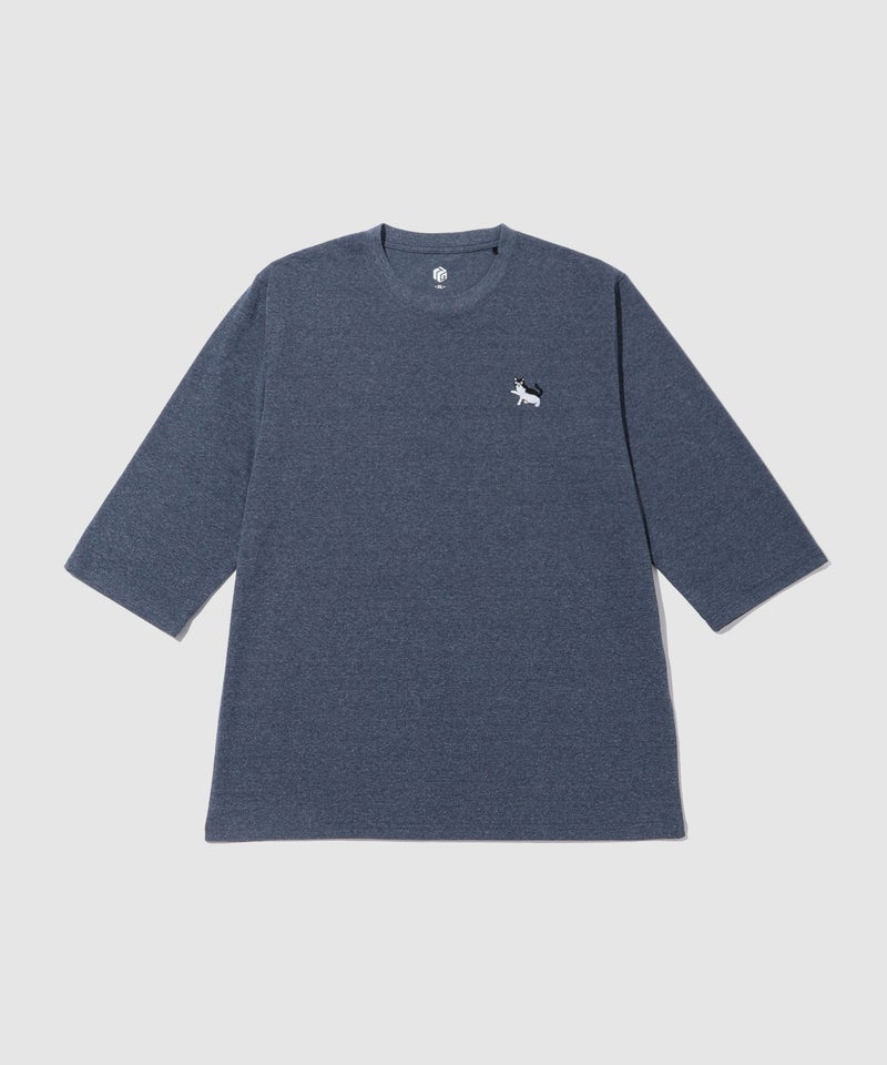 T-GRAPHICS  ワンポイント刺繍7分袖Tシャツ メンズ商品画像-5