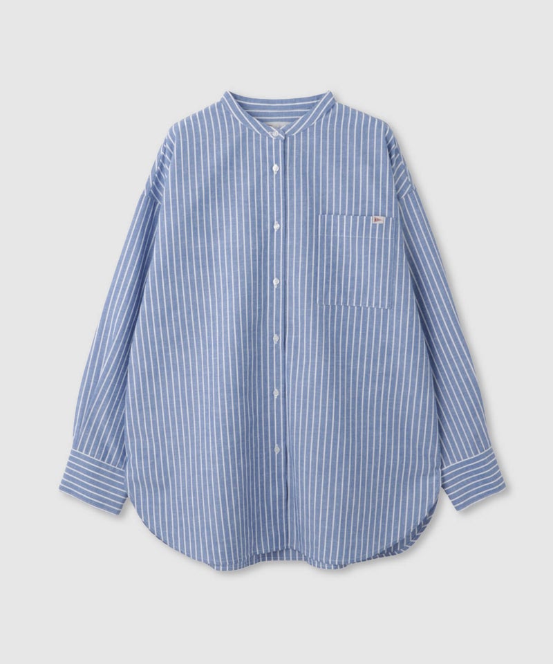 NAVY リネンブレンド バンドカラールーズシャツ レディース商品画像-2