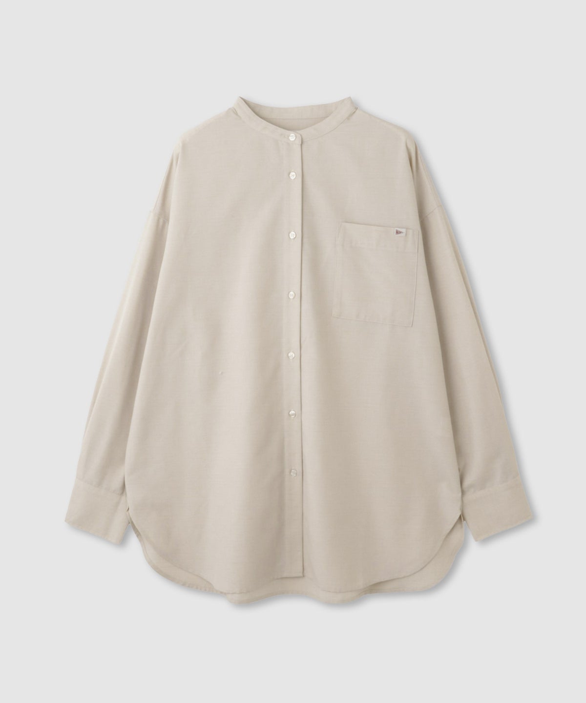 NAVY リネンブレンド バンドカラールーズシャツ レディース