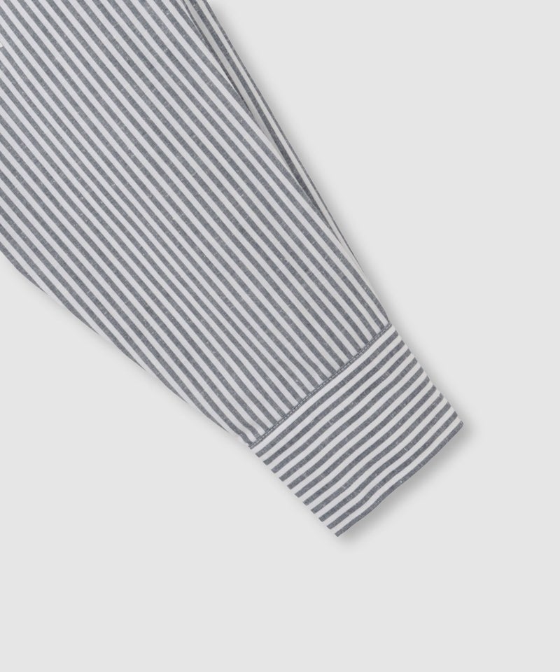 NAVY リネンブレンド バンドカラールーズシャツ レディース商品画像-17