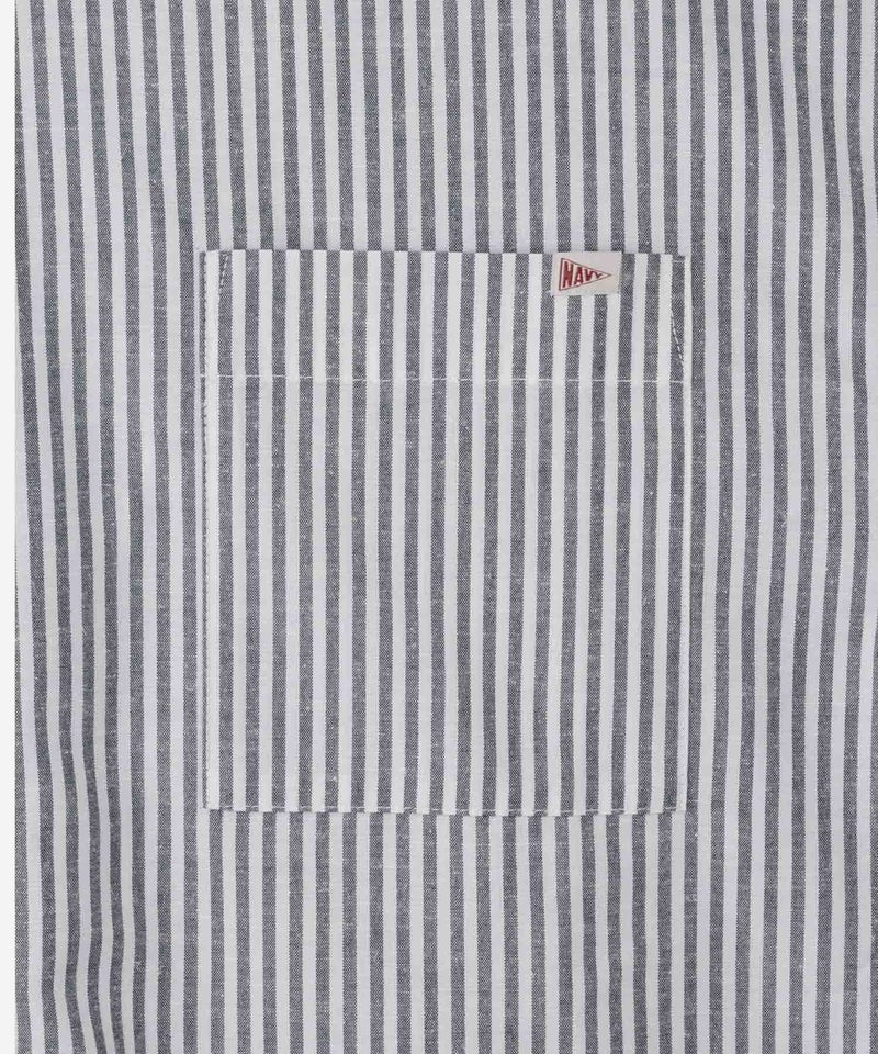 NAVY リネンブレンド バンドカラールーズシャツ レディース商品画像-18