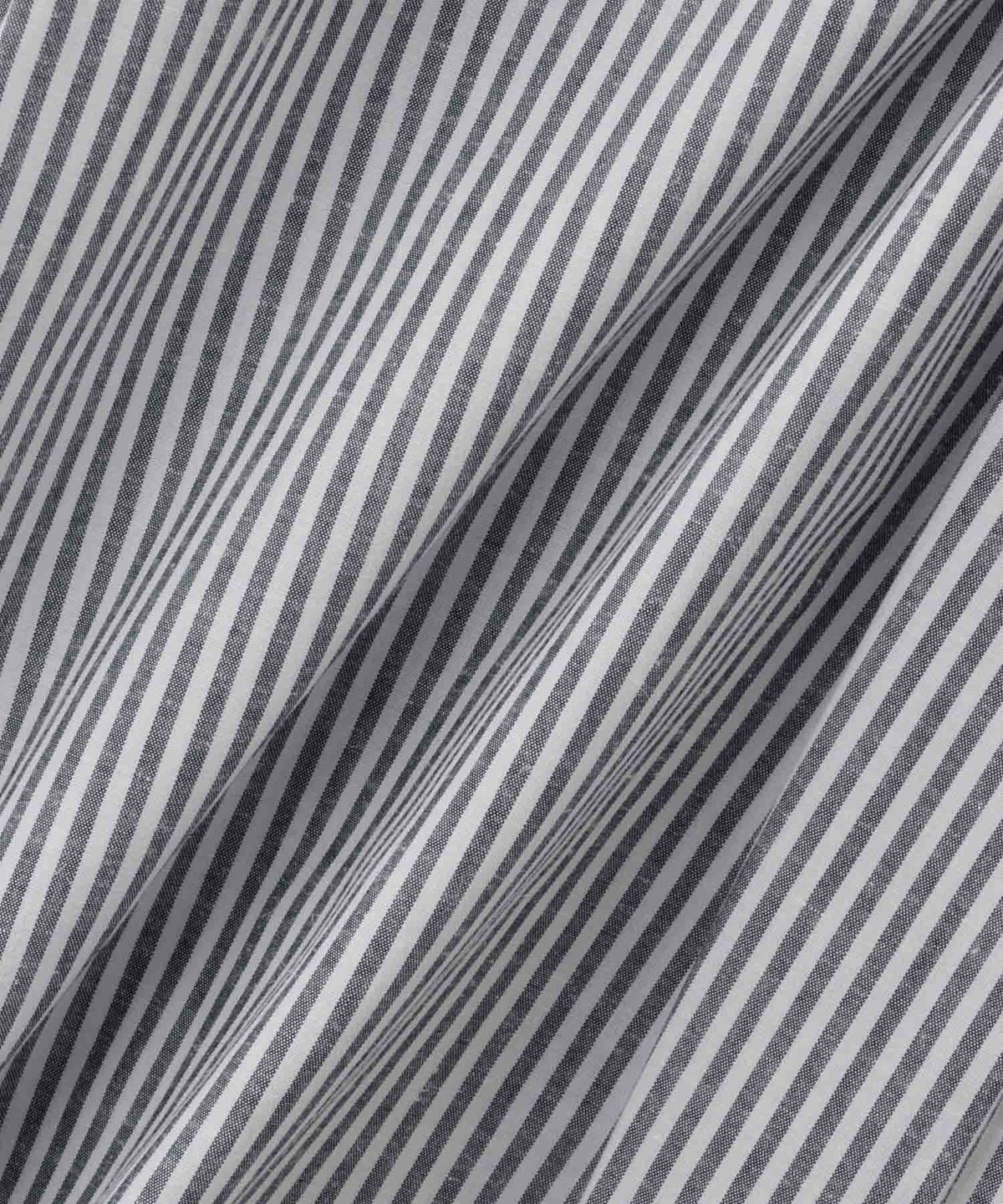 NAVY リネンブレンド バンドカラールーズシャツ レディース