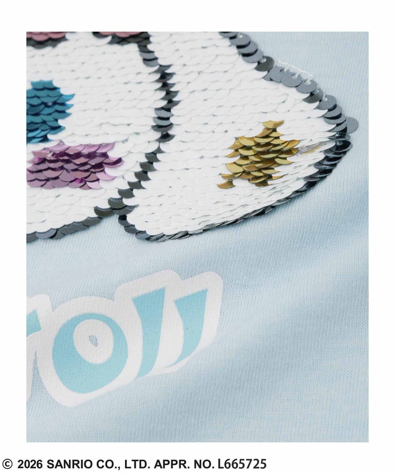 サンリオキャラクターズ シナモロール スパンコールTシャツ キッズ メール便 対応商品商品画像-6