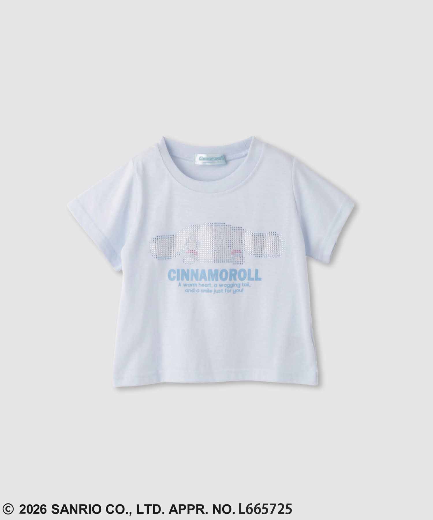 シナモンコーチ　新品未使用品　Ｔシャツ サンリオキャラクターズ シナモロール キラキラクロップド丈Tシャツ キッズ