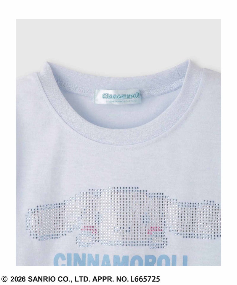 サンリオキャラクターズ シナモロール キラキラクロップド丈Tシャツ キッズ メール便 対応商品商品画像-3