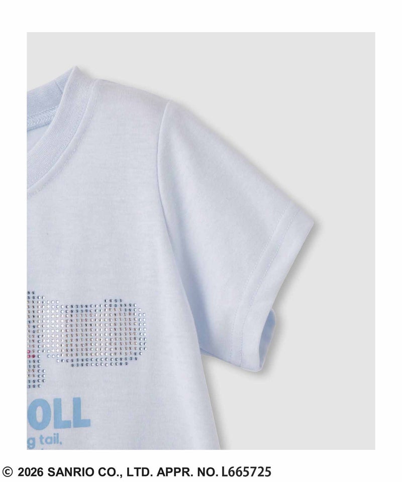 サンリオキャラクターズ シナモロール キラキラクロップド丈Tシャツ キッズ メール便 対応商品商品画像-4