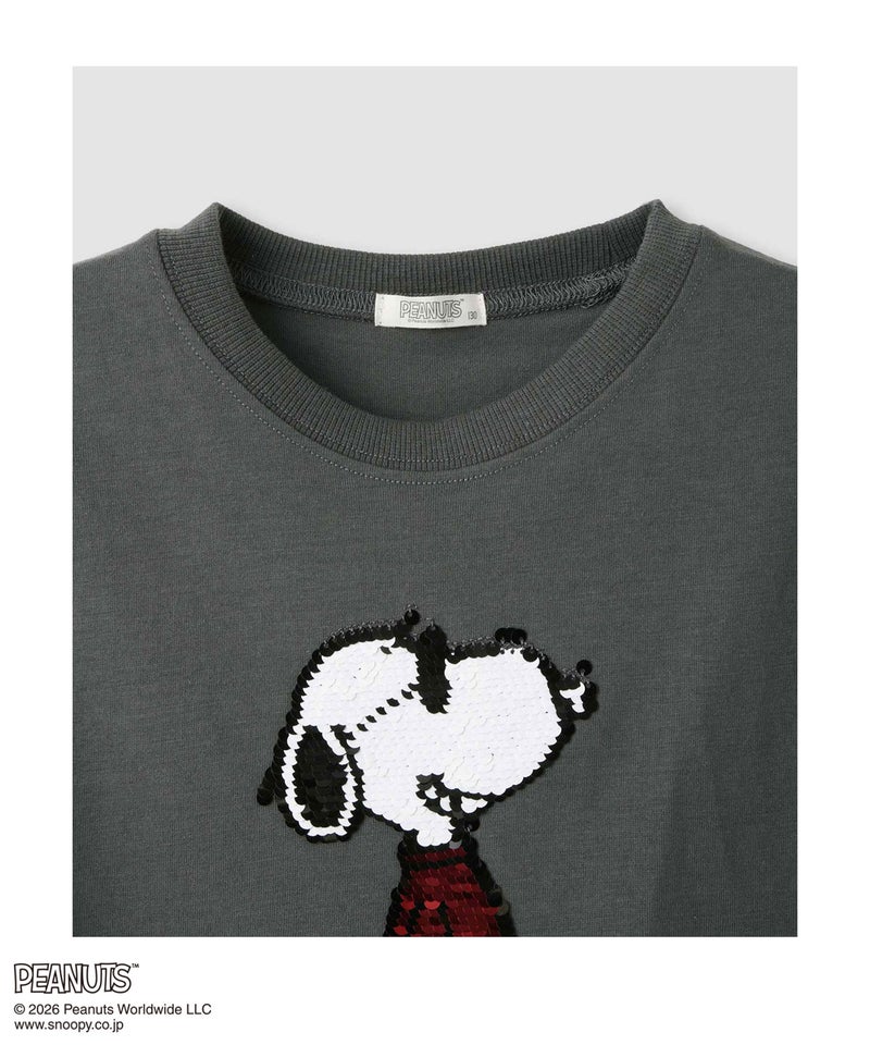 PEANUTS SNOOPY スパンコールTシャツ キッズ メール便 対応商品商品画像-3