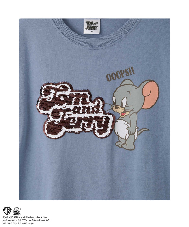 Tom and Jerry スパンコールTシャツ キッズ メール便 対応商品商品画像-3