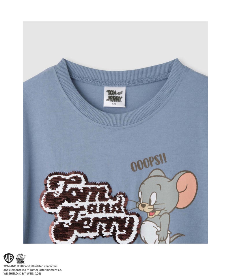 Tom and Jerry スパンコールTシャツ キッズ メール便 対応商品商品画像-5